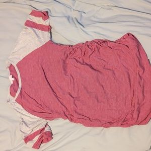 BRIOME maternity tee pink and grey jersey style